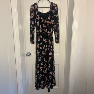 Ava & Viv Black Floral Long Sleeve Dress